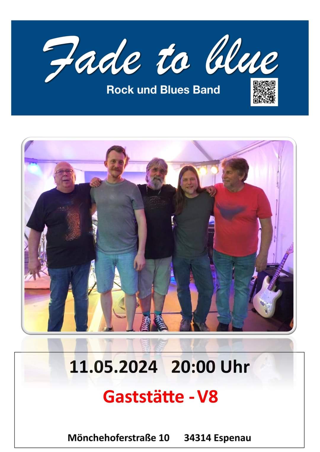 Flyer Fade to blue in der Gaststätte V8