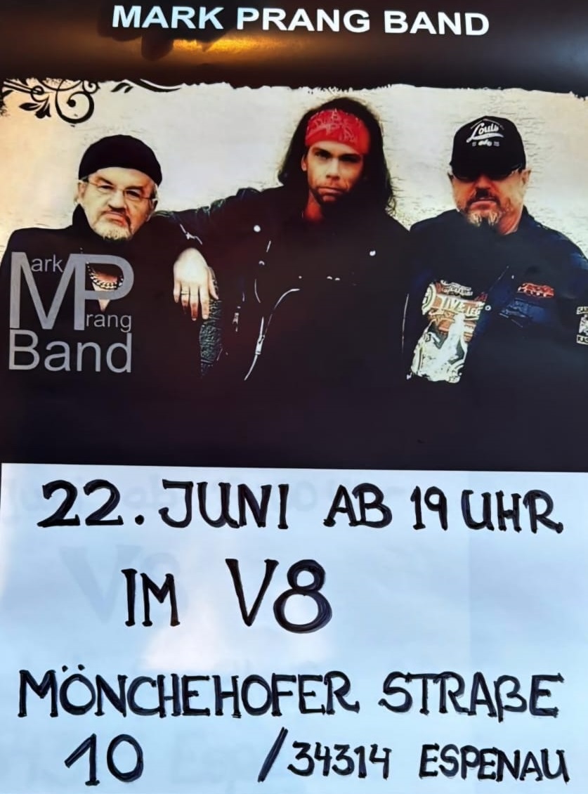 Flyer Mark Prang Band in der Gaststätte V8