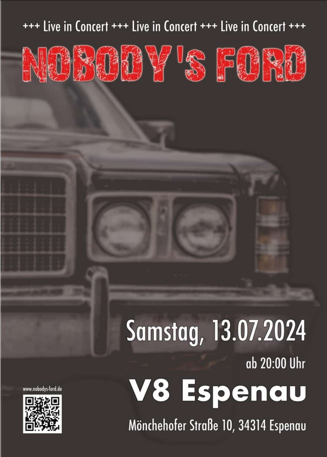 Flyer Nobody's Ford Band in der Gaststätte V8
